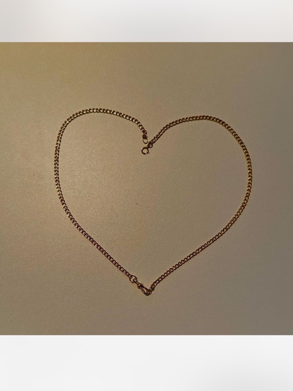 Vintage 9k yellow solid gold Albert dog clip curb watch chain necklace - Picture 3 of 6
